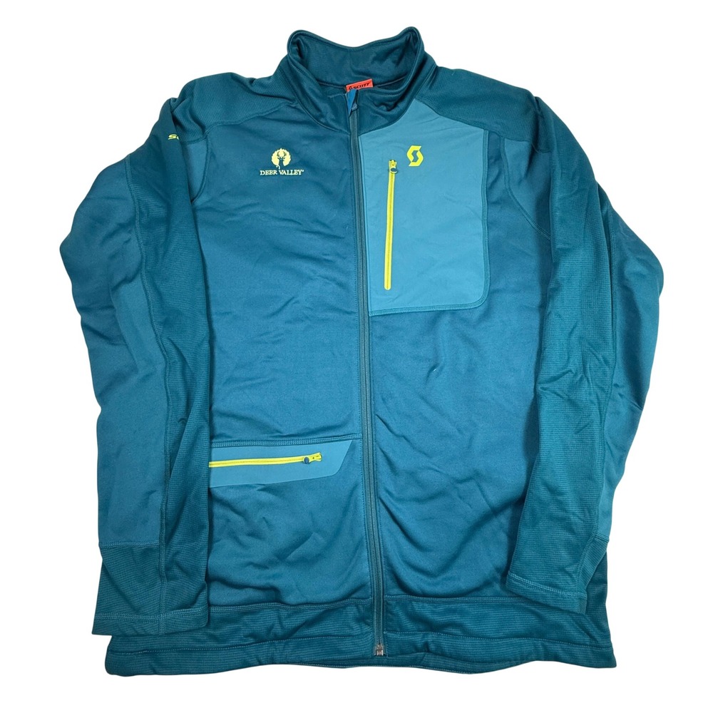 Scott Deer Valley Full Zip Fleece Jacket XXL Teal Blue Performance Skater Y2K